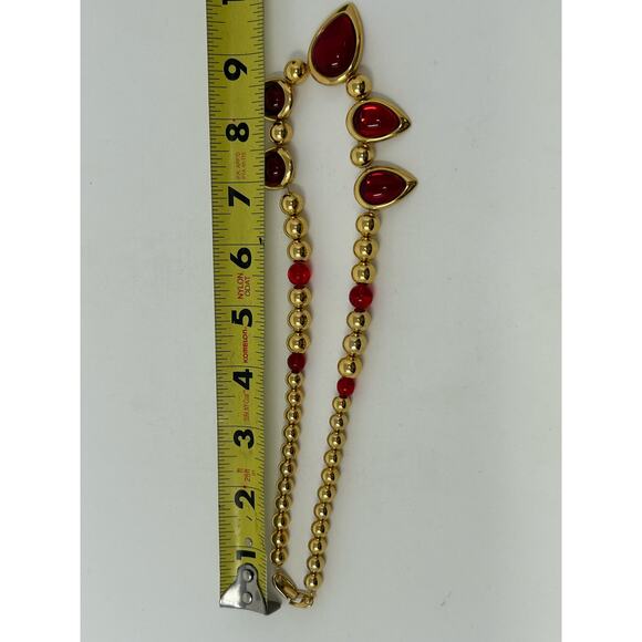 Vintage Napier Red Ruby Lucite Jewels of India Moghul - Picture 11 of 13
